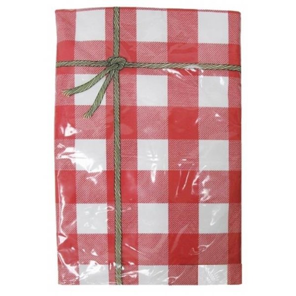 J & M Home Fashions J And M Home Fashions 7497 52 in. X 70 in. Red Check Vinyl Tablecloth 7497